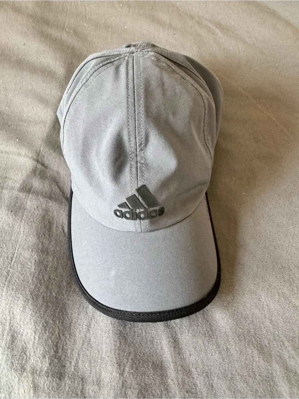 adidas Light Gray Baseball Cap with Black Trim